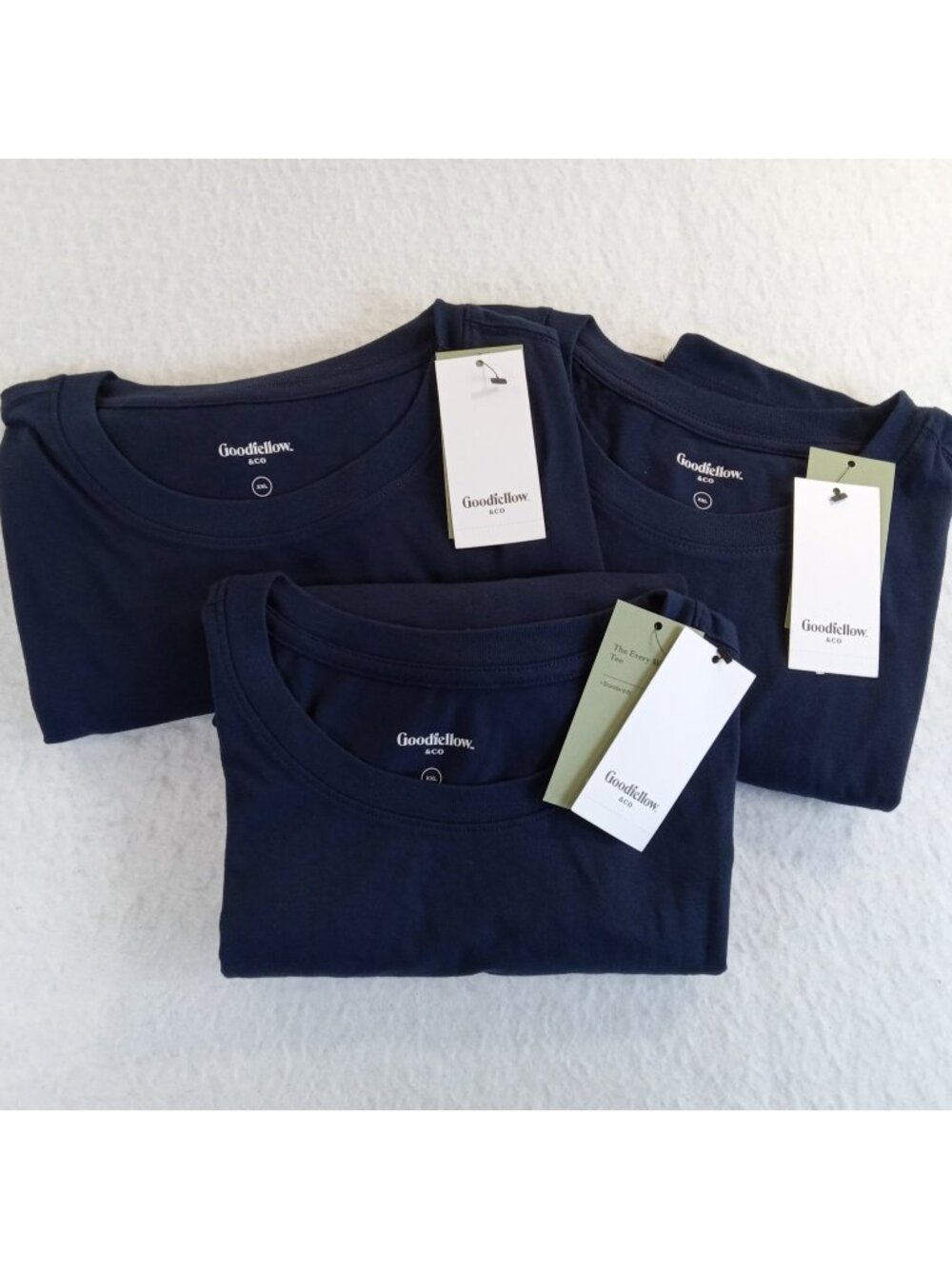 3 Goodfellow & Co Men'sT-Shirts XXL Navy Blue The Every Wear Standard Fit